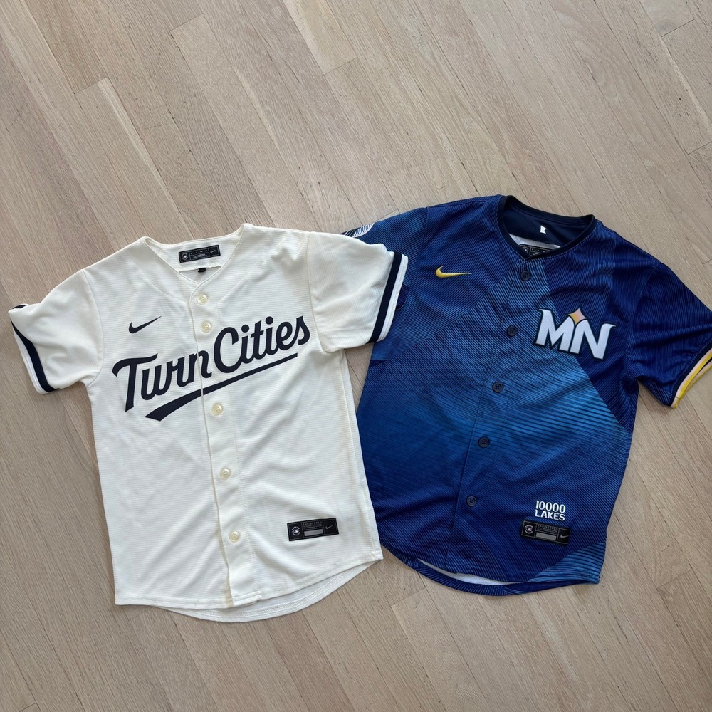 Nike Minnesota Twins Jersey Bundle Youth S Cream Ryan Blue Lewis Excellent